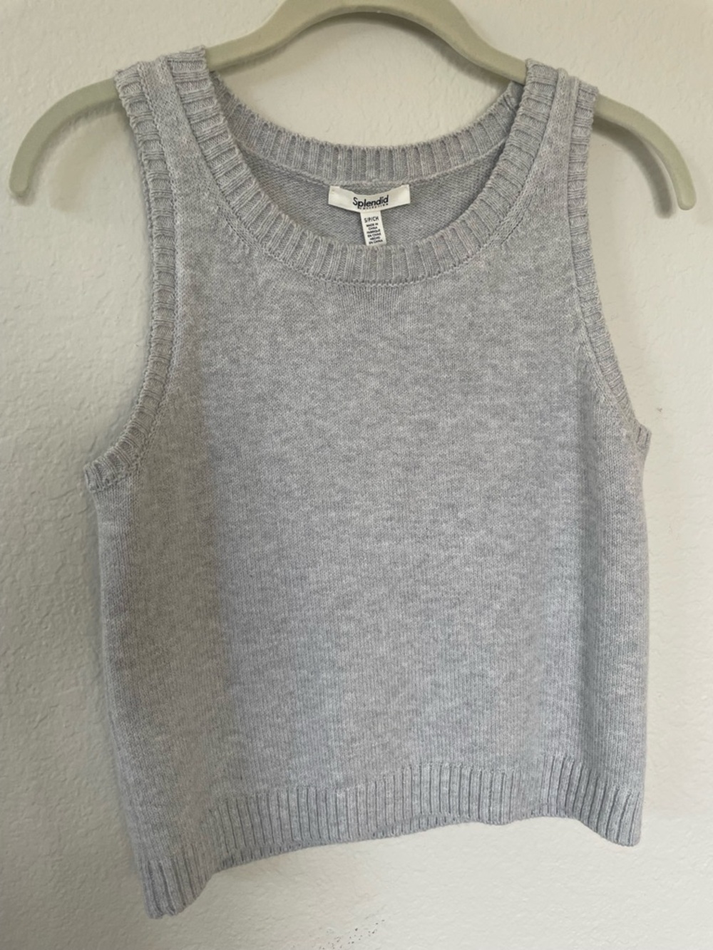 Splendid Amber Sweater Tank in Heather Gray